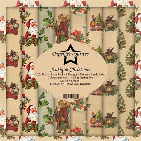 Paper Favourites Antique Christmas 8 design  Dobbeltsidet 30,5x30,5 200g
